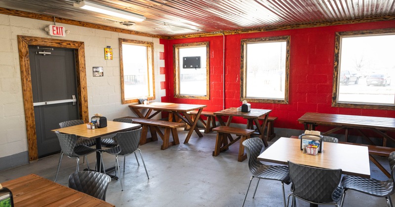 Interior dining area with chairs and tables