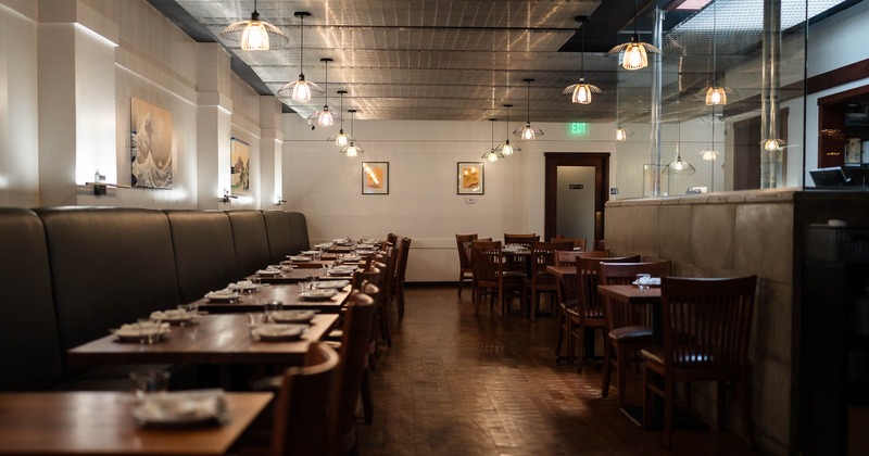 Dining area,  banquette seating with tables and chairs