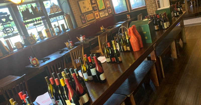 Various wine bottles on the table
