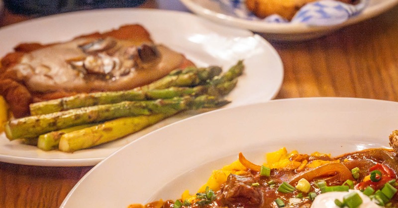 Pork Schnitzel and Goulash