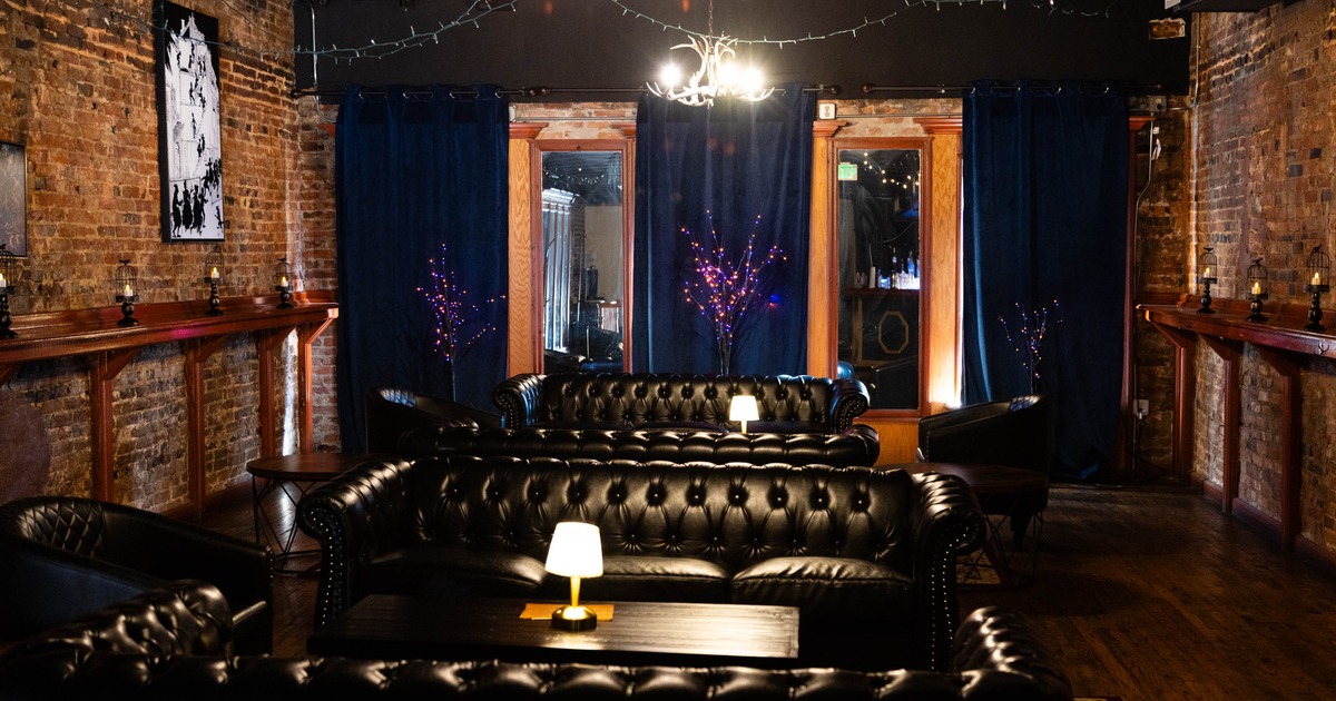 Black leather sofas