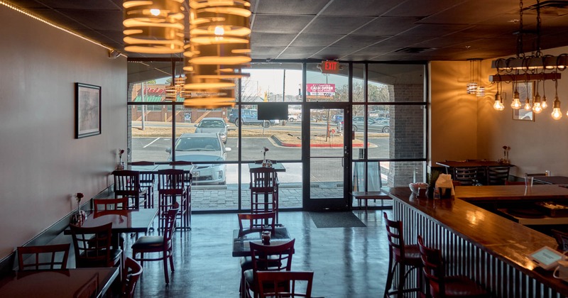Interior, wide view, dining area