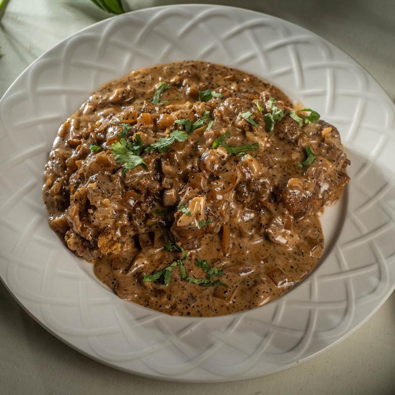 menu item 21 of 24, Crispy Chicken with Mushroom Gravy