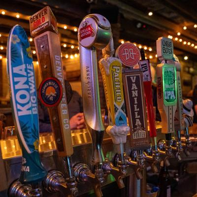 A photo highlighting our draft beer taps.