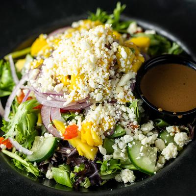 Salad with mixed ingredients, closeup