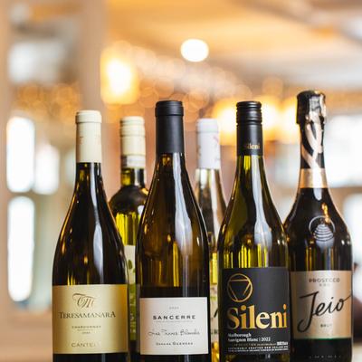 Assorted bianco wine  bottled.