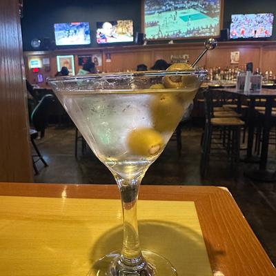 Dirty martini with olives.