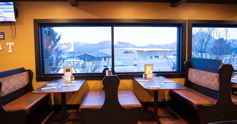 Interior, restaurant booths