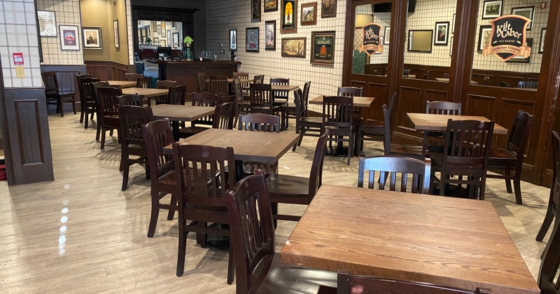 Pub's interior, seating area