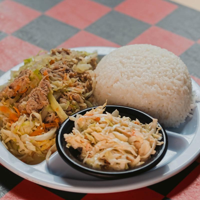 menu item 8 of 8, Kalua Pork & Cabbage