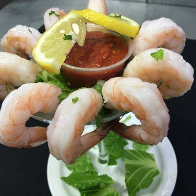 Refreshing Shrimp cocktail after the beach day!.
