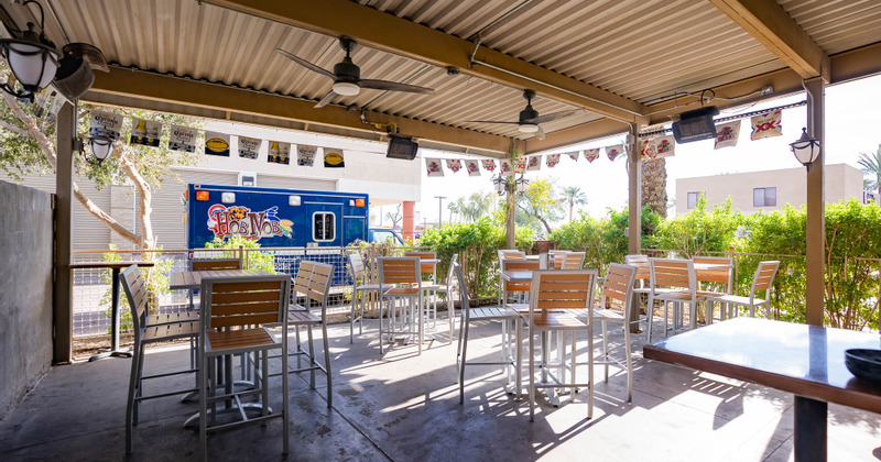 Exterior, patio tables