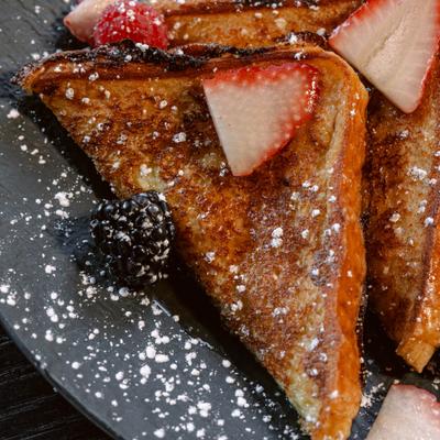 French toast close up.