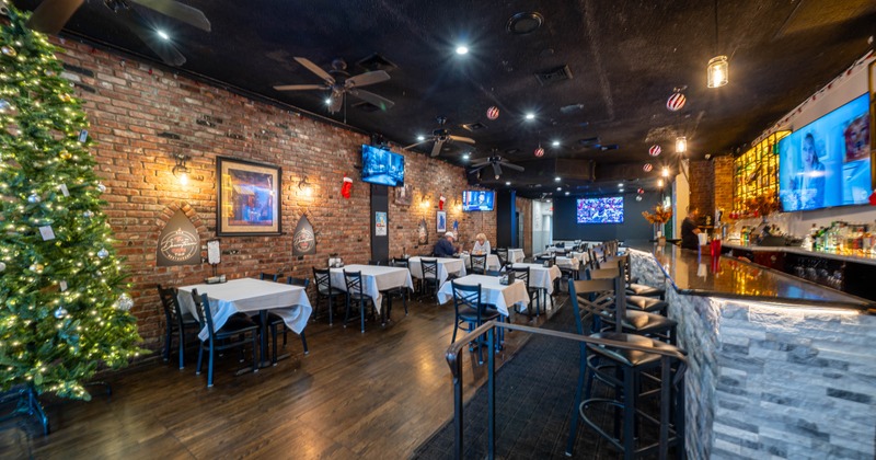 Interior, wide view, dining area