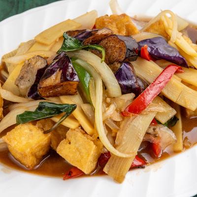 Tofu Eggplant with Basil.