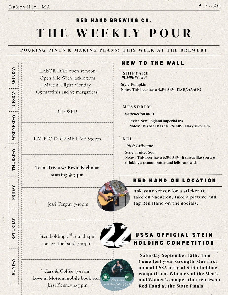 The Weekly Pour, Red Hand Brewing Co.