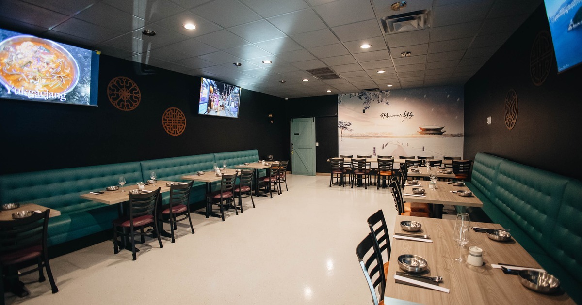 Interior, dining area with tables and chairs