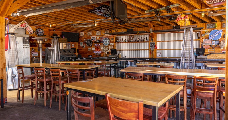 Exterior, covered seating area