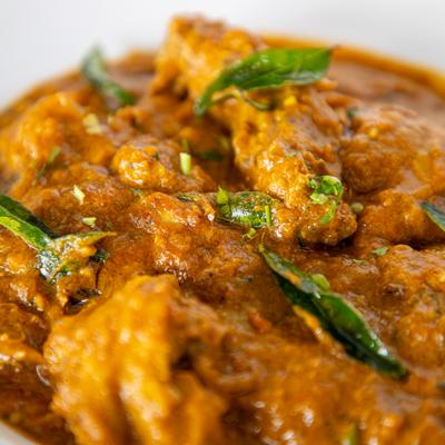 Chicken in Chettinad gravy.
