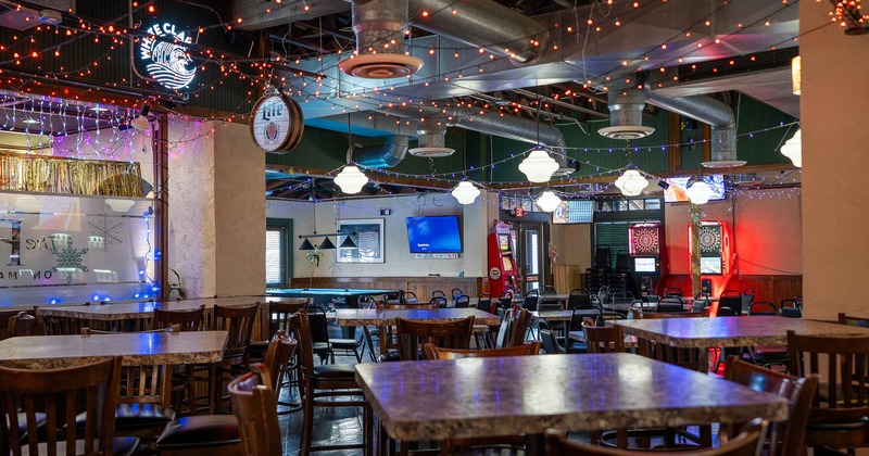 Interior, tables ready for guests