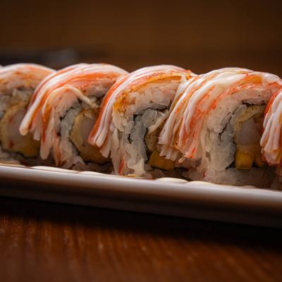 Snow white roll, close up.