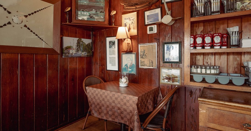 Interior, table for two in the corner