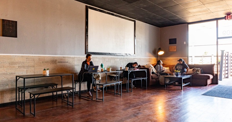 Diner area, tables and chairs