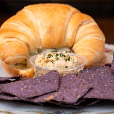 Chicken croissant, close-up