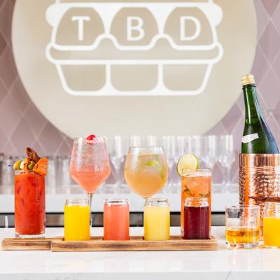 A colorful cocktail display.