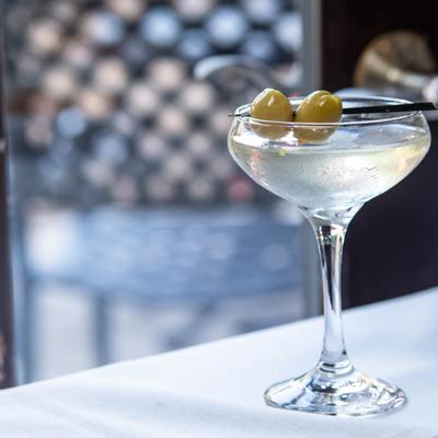 Martini with olives.