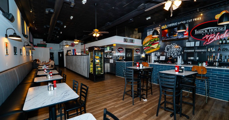 Interior, wide view, dining area