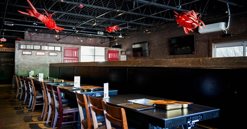 Interior, tables ready for guests