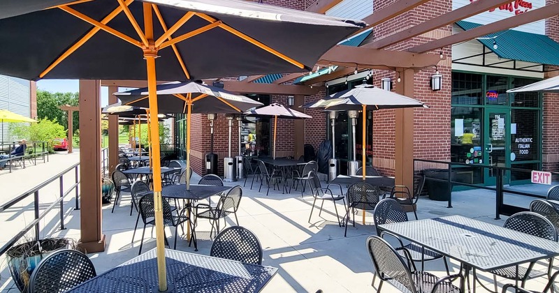 Exterior, patio tables and seating
