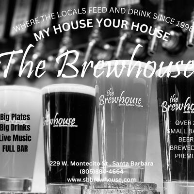 Brewhouse add with pints of beers tag line My house your house The Brewhouse.