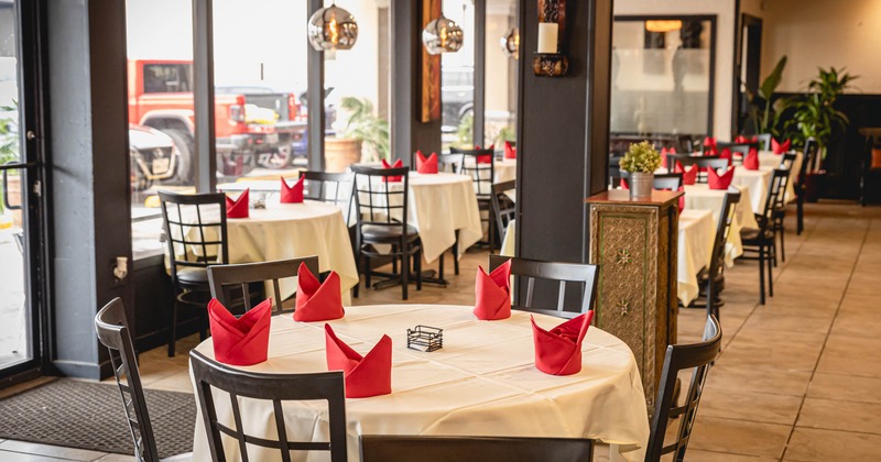 Interior, tables with tableware