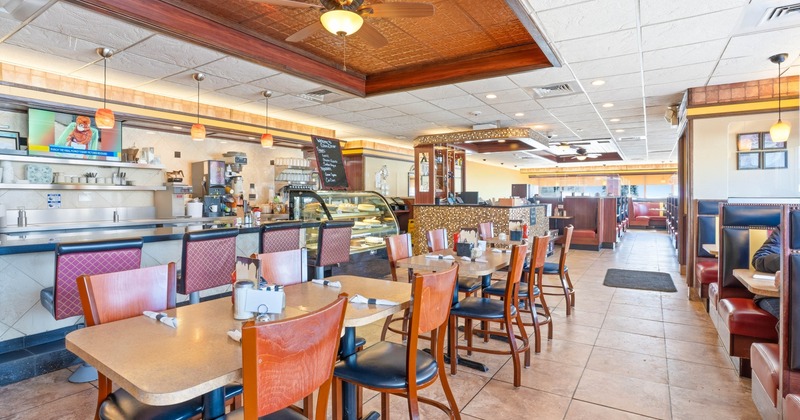 Interior, tables ready for guests
