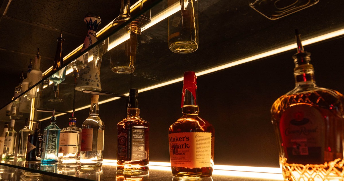 Various liquor bottles