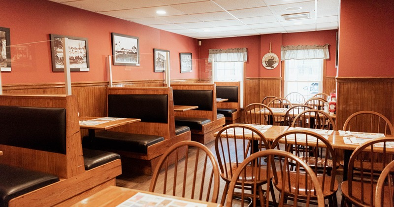 Interior, seating area, art on the wall