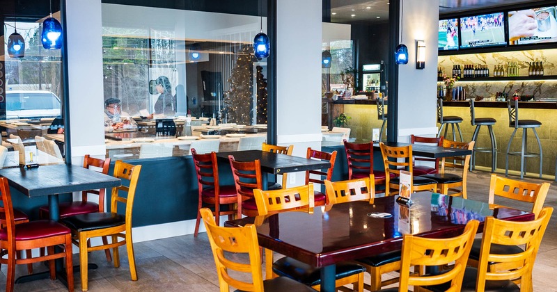 Interior, tables and chairs for guests