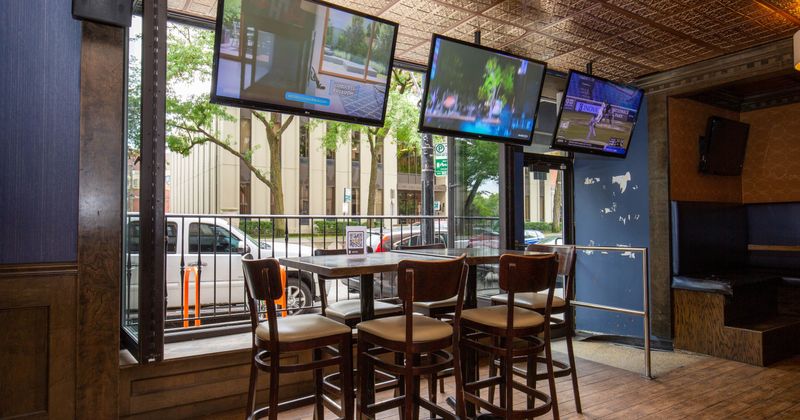 Interior, bar table near window