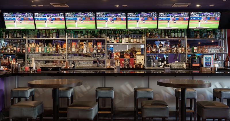 Sports bar interior space, bar area