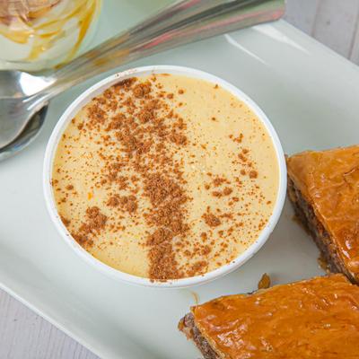 Greek rice pudding and baklava.