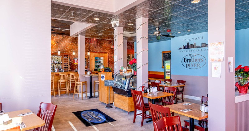 Interior, main seating with bar in the back