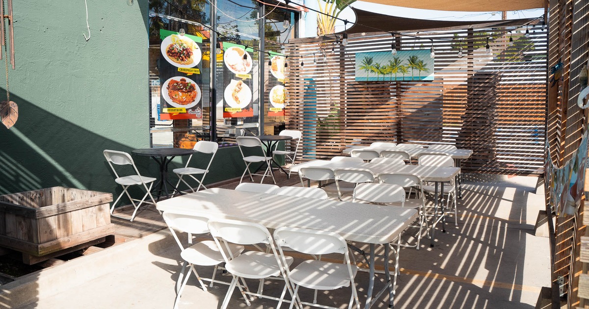 Exterior, tables and chairs on patio