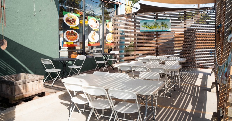 Exterior, tables and chairs on patio