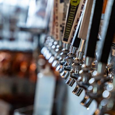 Beer taps.
