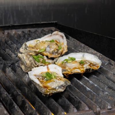 Oysters on the grill.