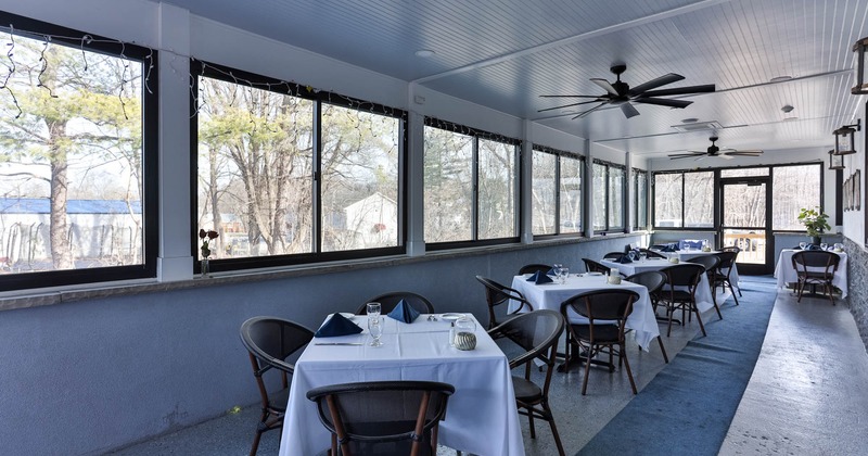 Inside, seating area near entrance