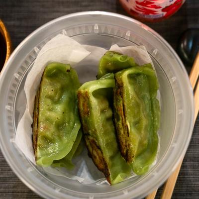 Veggie Gyoza dumplings.