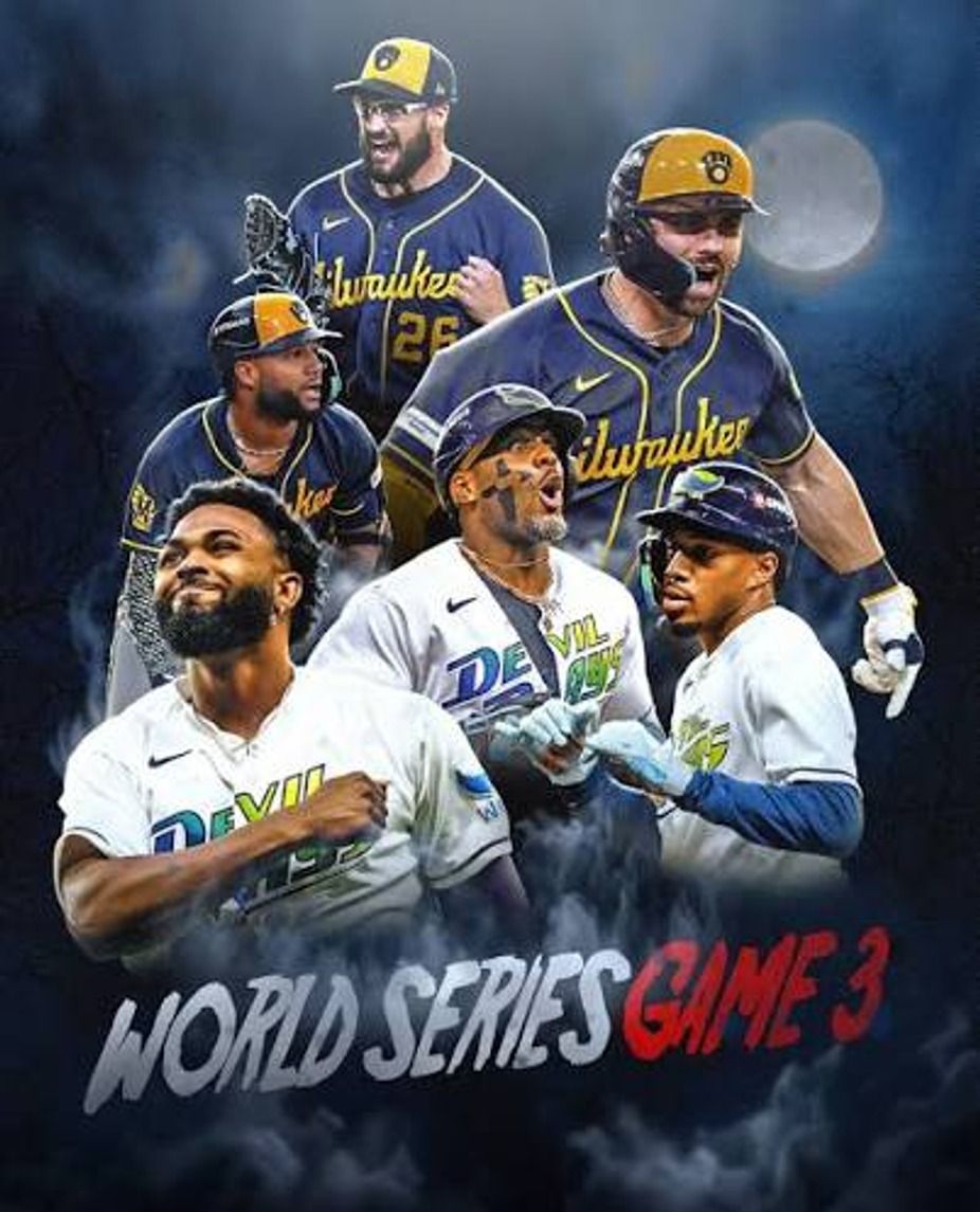Poster for World Series Game 3 at 7pm in Austin